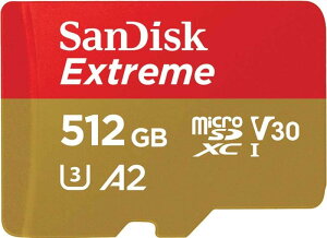 SanDisk microSD �J�[�h 512GB UHS-I U3 V30 �����ő�130MB/s Full HD  4K �A�N�V�����J���� Extreme SDSQXAV-512G-GH3MA �ȈՃf�U�C���p�b�P�[�W