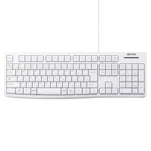 �o�b�t�@���[ BUFFALO USB�ڑ� �L���X�^���_�[�h�L�[�{�[�h �z���C�g BSKBU105WH