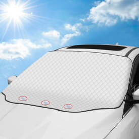 Tevlaphee サンシェード 車 フロント 日除け 車用サンシェード UVカット 紫外線対策 遮光 遮熱 5重厚手 四季対応 磁石防風 取付簡単 収納便利