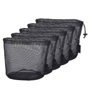 Boundless Voyage�y5���Z�b�g�z���b�V���o�b�O �ے� �X�g�����O�l�b�g�o�b�O �i�C�������[�|�[�` ���s �A�E�g�h�A�������/�S���t/���ϕi�ȂǏ������[ �u���b�N (�u���b�N [5��] XL�i��18 ×19.5 cm