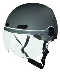 キャプテンスタッグ(CAPTAIN STAG) 自転車 ヘルメット 中学生〜大人用 ソフトシェル Lサイズ 頭囲54〜60cm未満 シールド付き SG規格 マットグレー Cabeza Y-6498