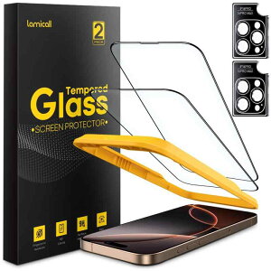 iPhone 16 Pro �K���X�t�B���� + �J�����t�B���� �y2���Z�b�g�z : �č�SG�K���X Lamicall 9H�d�x �A�C�t�H��16 �v�� �ی�t�C���� �J�����ی� �����Y�J�o�[ �������� �S�ʕی� ��ʃt�B���� �����K��
