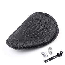 Karun ソロシート スプリングブラケットベースキット ソロスプリングブラケットシート for 48スポーツスターXL883 1200用 (クロコダイルスキン ブラックシート)