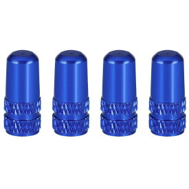 自転車 仏式 バルブキャップ 4個セット アルミ合金製 タイヤ バルブ キャップ アルミバルブキャップ フレンチバルブ ロードバイク ドレスアップ 仏式バルブ用 (ブルー)