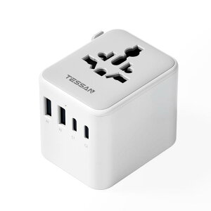 �ϊ��v���O �S���E�Ή� �C�O�R���Z���g TESSAN ���s�p�ϊ��� 2��USB-C��2��USB-A�|�[�g�t�� C/O/BF/A�^�C�v�t�� �C�O�d���ϊ��� �}���`�ϊ��v���O �d���ϊ��A�_�v�^�[ ���[���b�p/�؍�/�I�[�X�g��
