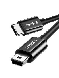 UGREEN ミニUSBケーブル C-miniB端子 タイプCオス - miniBオス USB2.0ケーブル データ転送と充電同期 デジカメ ポータブルHDD MP3/MP4 GPSなどに適用 1M
