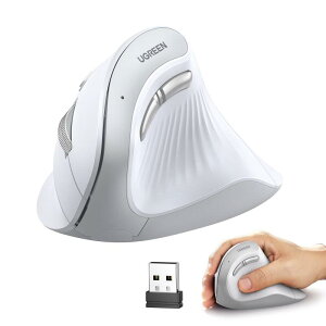 UGREEN ���C�����X�}�E�X �c�^ �É� Bluetooth 5.0 ����2.4GHz 6�{�^�� 1000/1600/2000/4000 DPI �}�E�X�A�[����h�~ �l�ԍH�w�f�U�C�� PC �m�[�gPC �^�u���b�g�ȂǂɑΉ� �z���C�g