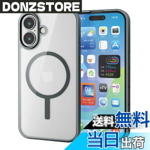 �y���������z�G���R�� iPhone 16 �P�[�X �N���A �}�O�l�b�g MAGKEEP �n�C�u���b�h �t���[���t�� ���C�����X�[�d�Ή� 4�p�G�A�[�N�b�V���� �`���R�[���O���[ PM-A24AMAG03GY
