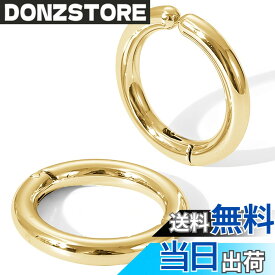 【送料無料】[swars] イヤリング メンズ フェイクピアス ノンホールピアス イヤーカフ 両耳用 ステンレス (ゴールド, 10mm)