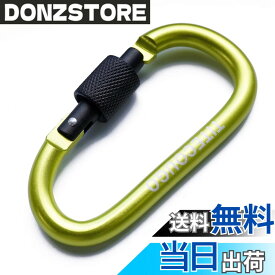【送料無料】TITECOUGO アウトドア カラビナ おしゃれ 登山 小型 アルミ Dフック 頑丈 ネジロック バンジーコード ブランコ ハンモックテント キャンプ 用品 キーホルダー 釣り ハイキング ペット karabina グリーン 2個