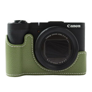 �y���������zRieibi �J�����P�[�X Canon PowerShot V1�p PU���U�[ �n�[�t�P�[�X Canon PowerShot v1�f�W�^���J�����P�[�X-�O���[��(�J�����Ȃ�)