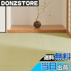 【送料無料】萩原(Hagihara) 洗える い草風カーペット 涼風 グリーン 本間4.5畳 約286x286cm 上敷き ラグ 子供部屋 保育園 ペット 日本製