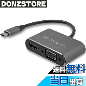�y���������zStarTech.com USB-C - VGA/HDMI�ϊ��f�B�X�v���C�A�_�v�^ 2-in-1 USB Type-C�}���`�A�_�v�^�[ 4K/30Hz �A���~�P�[�X �X�y�[�X�O���[ CDP2HDVGA