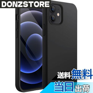 �y���������zJETech iPhone12 / iPhone12 Pro �V���R���P�[�X (6.1�C���`��p) �V���L�[�\�t�g�^�b�`�S�ʕی�P�[�X �}�C�N���t�@�C�o�[���C�j���O�t���ϏՌ��J�o�[ (�u���b�N)