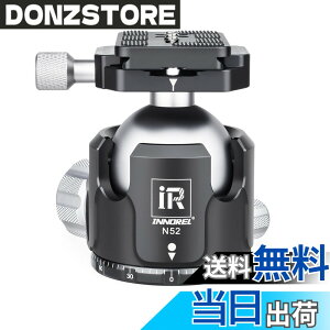 �y���������zINNOREL ���R�_�� �{�[���_�� �����_�� N�V���[�Y ��d�S �ω׏d�ő�30kg �{�[���w�b�h���a 52mm ���� CNC �A���~���� �O�r ��r ��჌�t �B�e DSLR �r�f�I�J�����p 360�x��] �p�m���} 