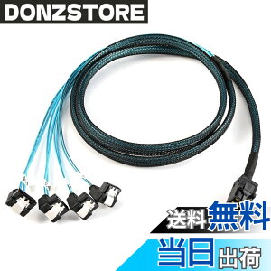 �y���������zCablecc����Mini SAS SFF-8643�z�X�g����A���O��4 SATA�^�[�Q�b�g�n�[�h�f�B�X�N6Gbps�f�[�^�T�[�o�[RAID�P�[�u��1m