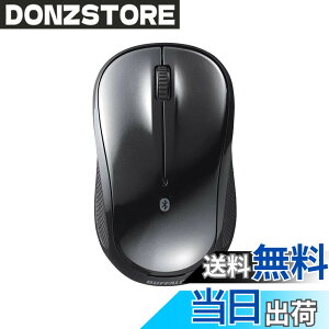 �y���������z�o�b�t�@���[ Bluetooth Blue LED �É� 3�{�^�� �}�E�X �u���b�N Windows/Mac/Chrome/Android/iOS/iPadOS�Ή� �d�r�������ő�450�� �y�� BSMBB105BK