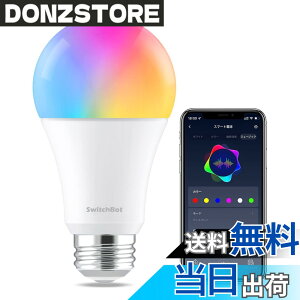 �y���������z�yWorks with Alexa�F��zSwitchBot LED�d�� �X�}�[�g���C�g Alexa �X�}�[�g�z�[��-�X�}�[�g�d�� E26 �X�C�b�`�{�b�g�������F �L�z�� 800lm 60W�`���� �d���F�E�����F�Ή� RGBCW�}���`�J���[ 16