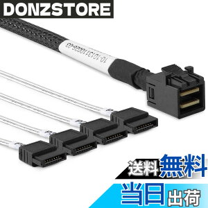 �y���������z10Gtek Mini SAS 6G���� HD SFF-8643 to 4X SATA 7pin �n�[�h�f�B�X�N �f�[�^�T�[�o�[RAID�P�[�u��,0.5���[�g��