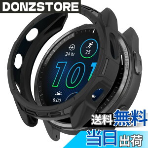 �y���������z�mRuenTech�n�Ή�GARMIN Forerunner 965�P�[�X �ی�P�[�X Garmin Forerunner 965�p�J�o�[ 6�F�I �\�t�g�V���R���� �v���e�N�^�[�J�o�[ �ϏՌ� �y�� ���t���ȒP (�u���b�N)