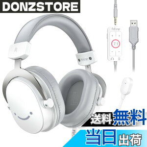 �y���������zFIFINE �Q�[�~���O�w�b�h�Z�b�g 7.1�T���E���h�T�E���h �L�� 3.5mm/USB�ڑ� 50mm�h���C�o�[ �E�����S�w�����}�C�N�t�� PC/�X�}�z/Nintendo Switch/PS4/PS5�ɑΉ� ���ʒ��߉\ ���^ �Q�[�� 