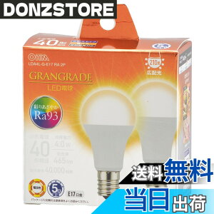 �y���������z�I�[���d�@ LED�d�����` E17 40�`����/40W���� �d���F Ra93�����F �����Ή� �f�M�ގ{�H���Ή� �~�j�N���v�g���` 5�N 2�� LDA4L-G-E17 RA 2P 06-5560 OHM