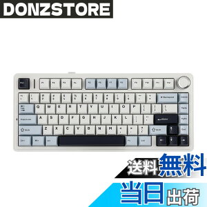 �y���������zEPOMAKER x Aula F75 �Q�[�~���O�L�[�{�[�h �K�X�P�b�g ���J�j�J���L�[�{�[�h 5�w�p�b�h���m�u�t�� 75% ���C�����X �z�b�g�X���b�p�u�� Bluetooth/2.4GHz/USB-C RGB �Z�K�F�؎擾 (Light Blue, LEOB