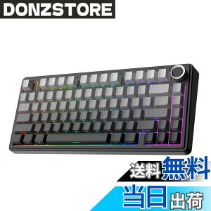 �y���������zEPOMAKER x Aula F75 �Q�[�~���O�L�[�{�[�h �K�X�P�b�g ���J�j�J���L�[�{�[�h 5�w�p�b�h���m�u�t�� 75% ���C�����X �z�b�g�X���b�p�u�� Bluetooth/2.4GHz/USB-C RGB �Z�K�F�؎擾 (Black Gradient, 