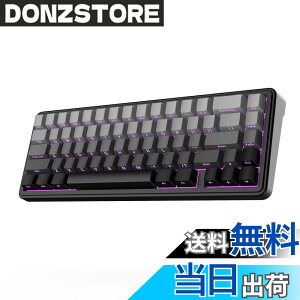 �y���������zEPOMAKER x AULA F65 65%���C�����X���J�j�J���L�[�{�[�h �z�b�g�X���b�v�Ή��K�X�P�b�g�J�X�^���Q�[�~���O�L�[�{�[�h 5�w�p�b�h RGB�o�b�N���C�g Bluetooth/2.4GHz/USB-C �����ς݃��j�A�X