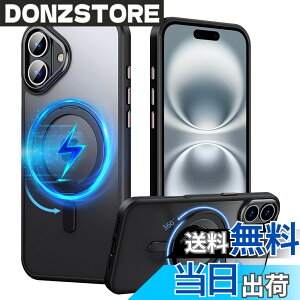 �y���������zPRODELI �P�[�X For iPhone 16 Plus ��p �J�o�[ �N���A 360°��]�X�^���h MagSafe�Ή� �ČRMIL�K�i �ϏՌ� �w��h�~ ���C�����X�[�d�Ή� �����h�~ �����Y�ی� �C�菝�h�~ �����O �}�O�l�b