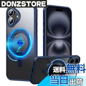 �y���������zPRODELI �P�[�X For iPhone 16 ��p �J�o�[ 360°��]�X�^���h MagSafe�Ή� �ČRMIL�K�i �ϏՌ� �w��h�~ ���C�����X�[�d�Ή� �����h�~ �����Y�ی� �C�菝�h�~ �}�b�g�� �����O �}�O�l�b�g