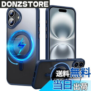 �y���������zPRODELI �P�[�X For iPhone 16 Plus ��p �J�o�[ �N���A 360°��]�X�^���h MagSafe�Ή� �ČRMIL�K�i �ϏՌ� �w��h�~ ���C�����X�[�d�Ή� �����h�~ �����Y�ی� �C�菝�h�~ �����O �}�O�l�b