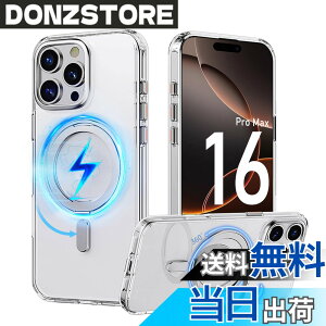 �y���������zPRODELI �P�[�X For iPhone 16 Pro Max ��p �J�o�[ 360°��]�X�^���h MagSafe�Ή� �ČRMIL�K�i �ϏՌ� �w��h�~ ���C�����X�[�d�Ή� �����h�~ �����Y�ی� �C�菝�h�~ �}�b�g�� �����O �}�O