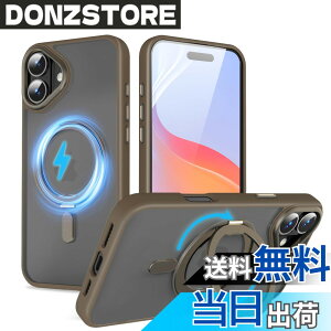 �y���������zQUEASON�yiPhone 16Plus �p MagSafe�Ή� �P�[�X�z360°��]�X�^���h ���C�����X�[�d�Ή� ��phone16plus �p �P�[�X �����O�t�� �ČRMIL�K�i iphone16�v���X �p �X�}�z�P�[�X �������� �����h�~ phon
