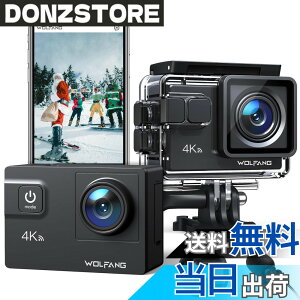 �y���������zWOLFANG GA300 �A�N�V�����J���� [�O���}�C�N�t��] 4K 24MP�����J���� (WiFi�@�\�t��) �ϗh�� ���[40���[�g�� HDMI�o�� 1350mAh��e�ʃo�b�e���[2���� 170°�L�p�����Y �����R�� �w�b�h�Z�b