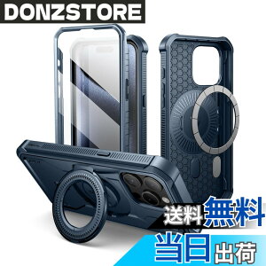 �y���������zDexnor iPhone 15 Pro Max�p MagSafe�Ή��P�[�X [��ʕی�t�B�����������X�^���h�@�\] �R�p�K�i �ϏՌ� �����ی�J�o�[(�u���[)