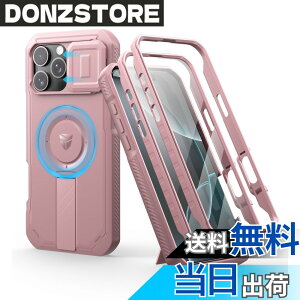 �y���������zDexnor iPhone 16 Pro Max�p �}�O�l�b�g�P�[�X - �X���C�h���J�����J�o�[/�����\�L�b�N�X�^���h���� ������ʕی�t�B�����t�� �ϏՌ� ���݌v(�s���N)