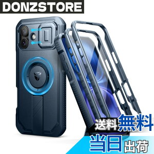 �y���������zDexnor iPhone 16 Plus�p �}�O�l�b�g�P�[�X - �X���C�h���J�����J�o�[&�����\�L�b�N�X�^���h&������ʕی�t�B�����t�� �ϏՌ� ���P�[�X(�u���[)