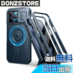 �y���������zDexnor iPhone 15 Pro Max�p �}�O�l�b�g�P�[�X - �X���C�h���J�����J�o�[�������\�L�b�N�X�^���h��������ʕی�t�B�����t�� �ϏՌ� �w�r�[�f���[�e�B �P�[�X(�u���[)