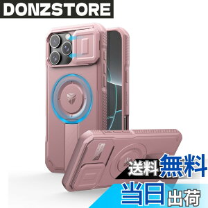 �y���������zDexnor iPhone 16 Pro Max�p �P�[�X - �X���C�h���J�����J�o�[�������\�L�b�N�X�^���h�t�� �}�O�l�b�g���ϏՌ� �w�r�[�f���[�e�B �v���e�N�e�B�u�J�o�[(�s���N)