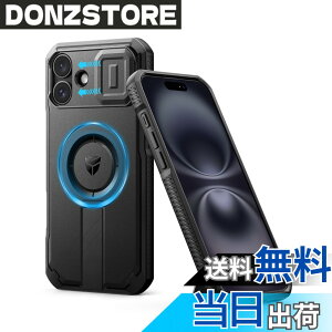 �y���������zDexnor iPhone 16 Plus�p �P�[�X - �X���C�h���J�����J�o�[�������\�L�b�N�X�^���h�t�� �}�O�l�b�g���ϏՌ� �w�r�[�f���[�e�B �v���e�N�e�B�u�J�o�[(�u���b�N)