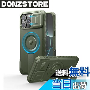�y���������zDexnor iPhone 16 Pro Max�p �P�[�X - �X���C�h���J�����J�o�[�������\�L�b�N�X�^���h�t�� �}�O�l�b�g���ϏՌ� �w�r�[�f���[�e�B �v���e�N�e�B�u�J�o�[(�O���[��)