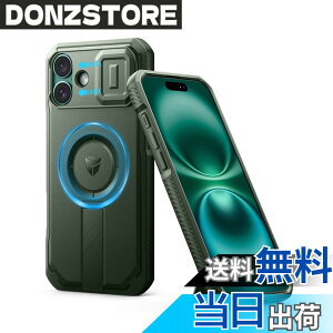 �y���������zDexnor iPhone 16 Plus�p �P�[�X - �X���C�h���J�����J�o�[�������\�L�b�N�X�^���h�t�� �}�O�l�b�g���ϏՌ� �w�r�[�f���[�e�B �v���e�N�e�B�u�J�o�[(�O���[��)