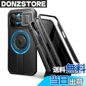 �y���������zDexnor iPhone 15 Pro Max�Ή� �X���C�h���J�����J�o�[�������\�L�b�N�X�^���h���̂������h�~�t�B�����t�� MagSafe�Ή� �ϏՌ��o���p�[�P�[�X�����C�ی�J�o�[ �u���b�N(�u���b�N)