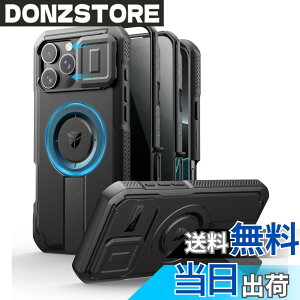 �y���������zDexnor iPhone 16 Pro Max�Ή� �X���C�h���J�����J�o�[�������\�L�b�N�X�^���h���̂������h�~�t�B�����t�� MagSafe�Ή� �ϏՌ��o���p�[�P�[�X�����C�ی�J�o�[ �u���b�N(�u���b�N)