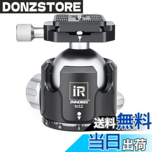 �y���������zINNOREL ���R�_�� �{�[���_�� �����_�� N�V���[�Y ��d�S �ω׏d�ő�30kg �{�[���w�b�h���a 52mm ���� CNC �A���~���� �O�r ��r ��჌�t �B�e DSLR �r�f�I�J�����p 360�x��] �p�m���} 