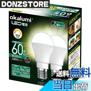 �y���������zLED�d�� ������Ή� E17���� �~�j�N���v�g���d�� 60W�` �����F 5000k ���`�d�� 750Lm �L�z�� �f�M�ގ{�H���/�����Ή� 2�Z�b�g