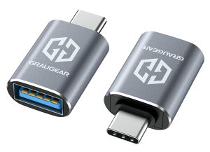 �y���������zGRAUGEAR USB-C�ϊ��A�_�v�^ 2�Z�b�g �ő�10Gbps�����f�[�^�]�� USB 3.2 Gen 2 Type-C �ϊ��A�_�v�^�[ USB 3.2���X to USB-C�I�X OTG�Ή� �����[�d �ݑ�Ζ� [G-AD-ATC-10G-2]
