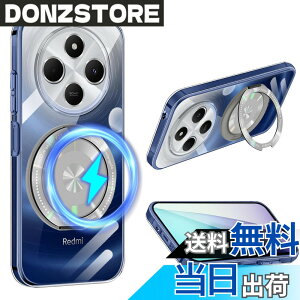 �y���������z�P�[�X �N���A 360°��]�X�^���h MagSafe�Ή� ���C�A���X�[�d�Ή� �ϏՌ� �J�o�[ �y�� ���^ �l�C �X�}�z�P�[�X ���� TPU + PC �ԍڃz���_�[�Ή� �F�F�N���A�A�T�C�Y�FXiaomi Redmi 14C