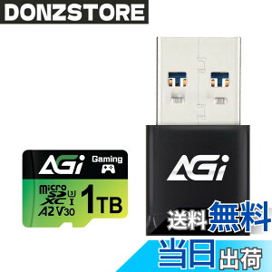 �y���������zAGI 1TB TF138 �}�C�N��SD�J�[�h/CR138 Type A�J�[�h���[�_�[, Switch����m�F��, MicroSDXC A2 U3 V30 4K UHS-I (�ǂݏo�����x�ő�170MB/s�A�������ݑ��x�ő�160MB/s) �A�_�v�^�t�� �T�C�Y�F1TB + Type A